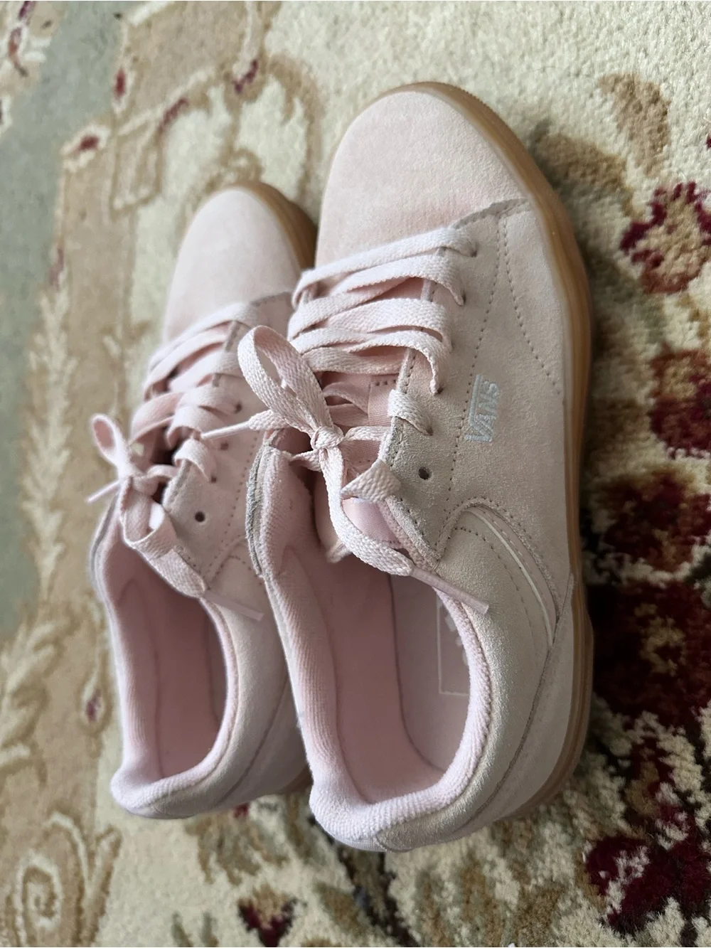 Vans Light Pink Low-Top Sneakers with Gum Outsole